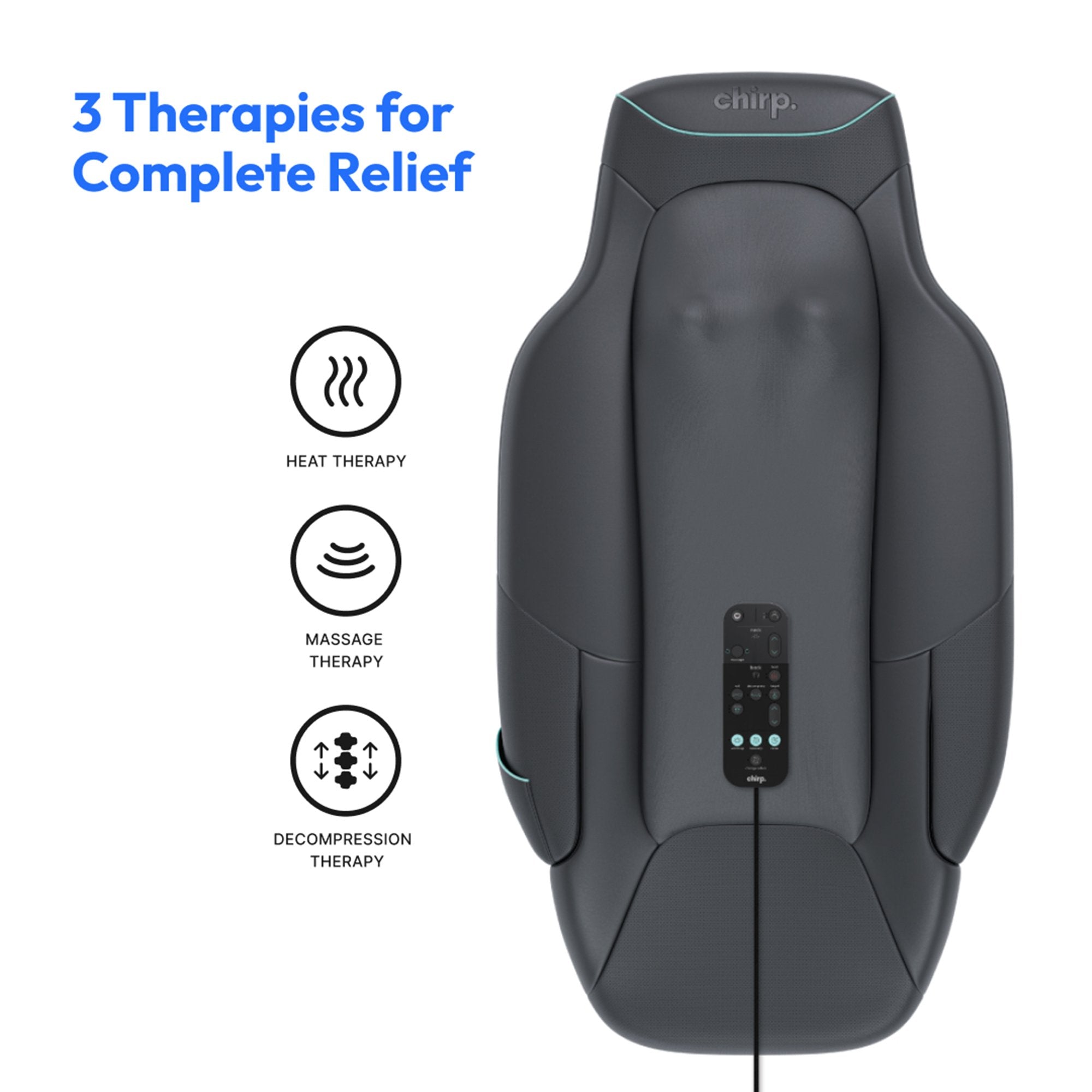 Chirp Decompression and Massage Table 22-2/5 W X 43-3/10 L Inch 7-1/5 Inch Height 400 lbs. Weight Capacity R-RTB-1-BK-B