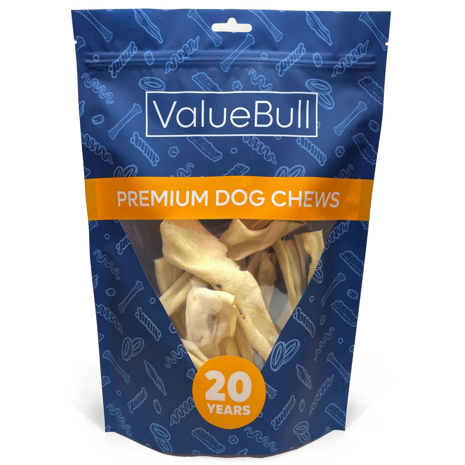 ValueBull Lamb Cheek Slices Dog Chews, Premium 5-6 Inch, 10 Count