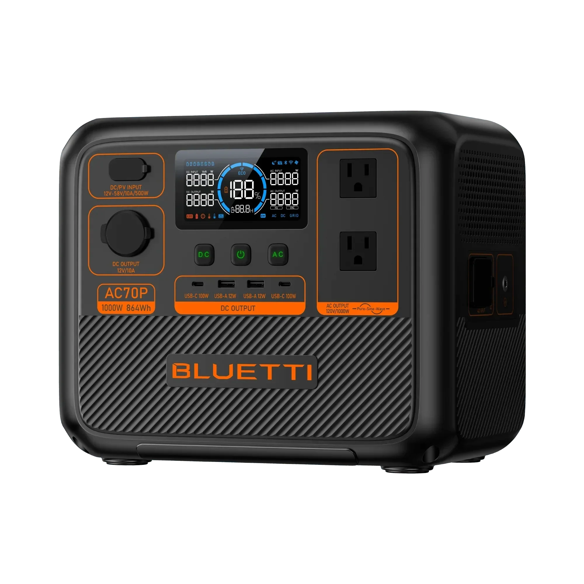 BLUETTI AC70P Portable Power Station | 1000W 864Wh