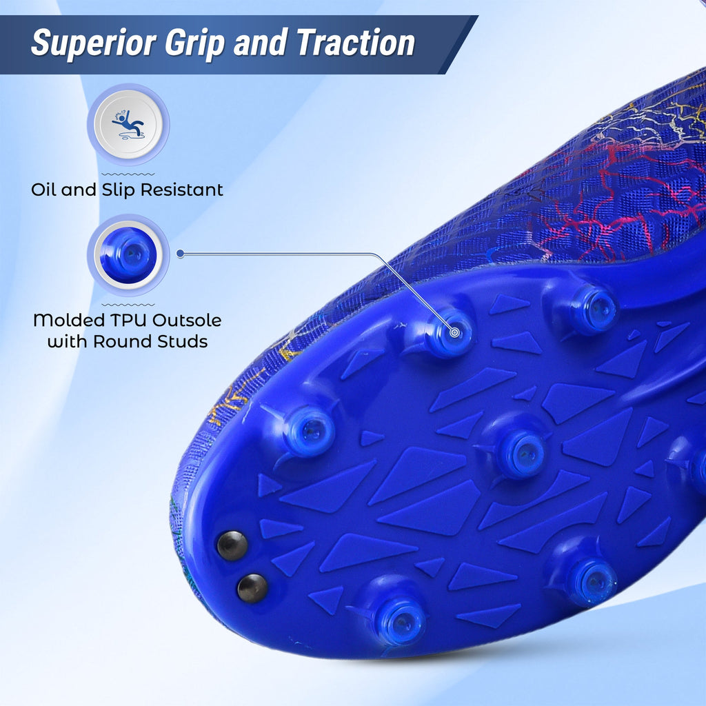 Vizari Zodiac JR Kids Firm Ground (FG) Soccer Cleats – Blue, Youth Sizes 8C–6Y