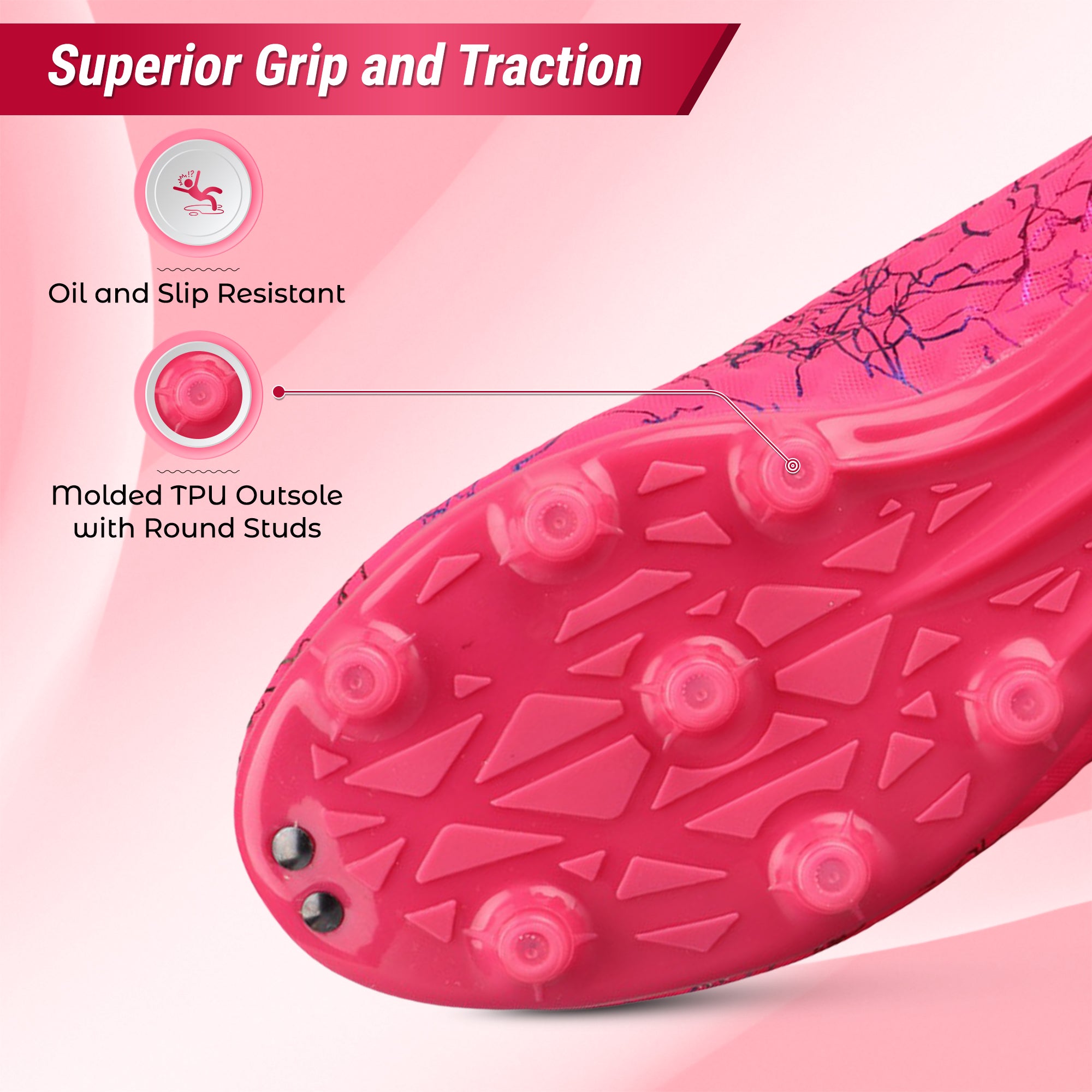 Vizari Zodiac JR Kids Firm Ground (FG) Soccer Cleats – Pink, Youth Sizes 8C–6Y