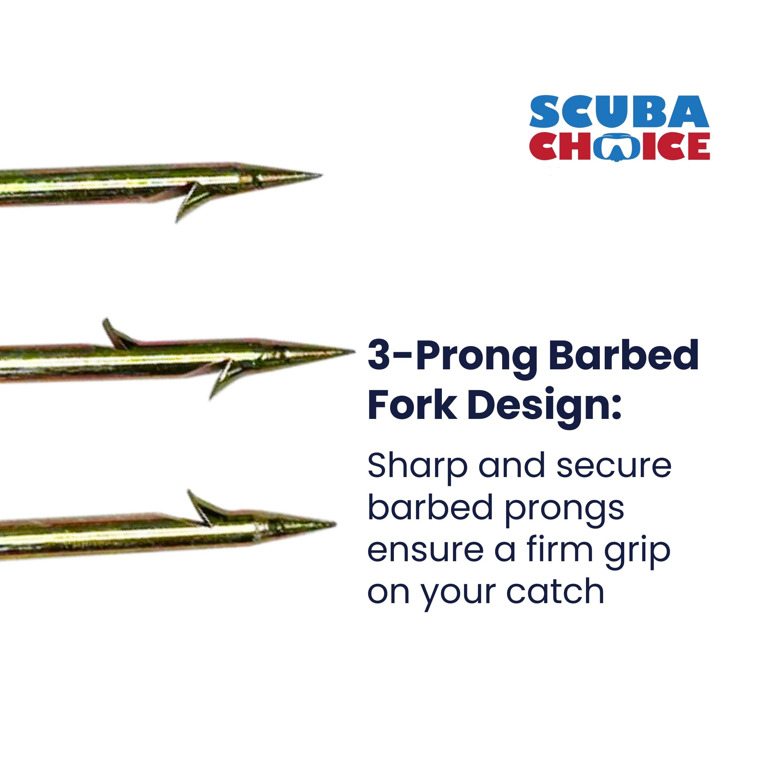 Spearfishing 3 Prong 8mm Spearhead Fork Harpoon Tip with Barbs