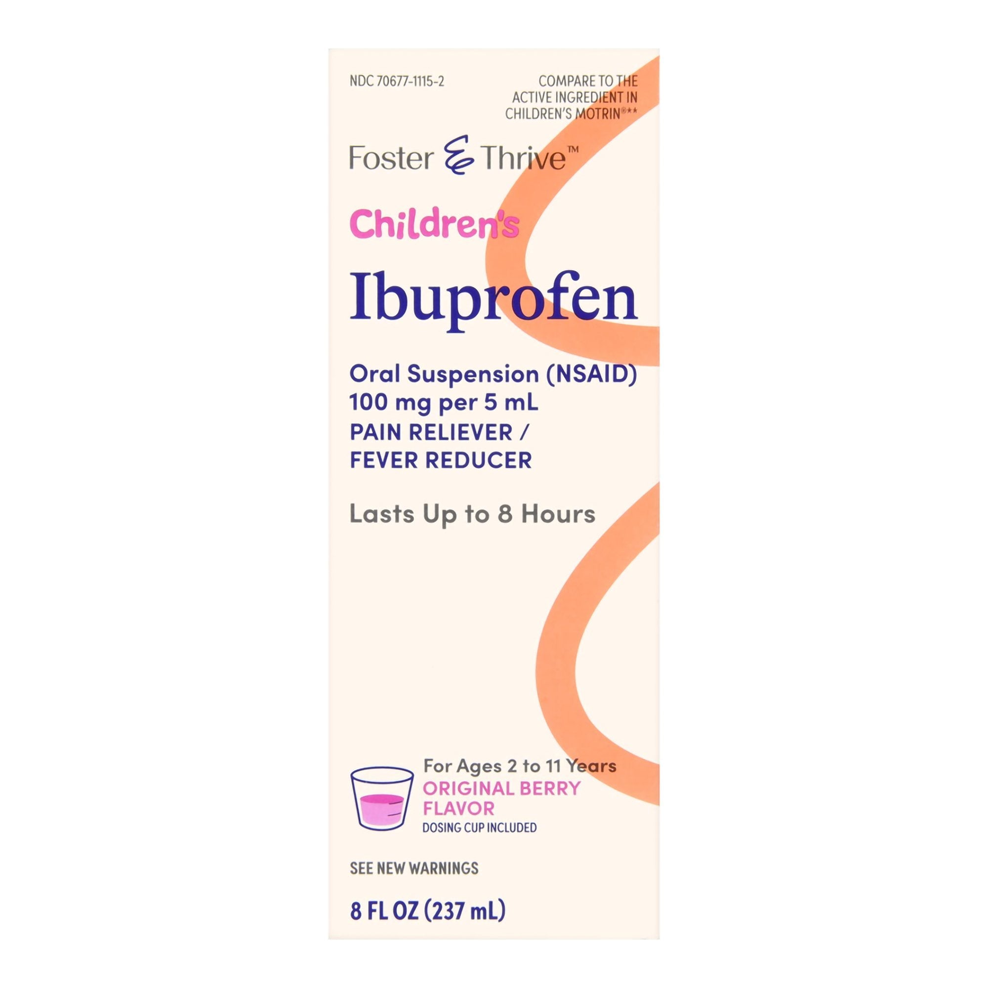 Foster & Thrive™ Children's Ibuprofen Oral Suspension Original Berry, 8 ounces 70677111502