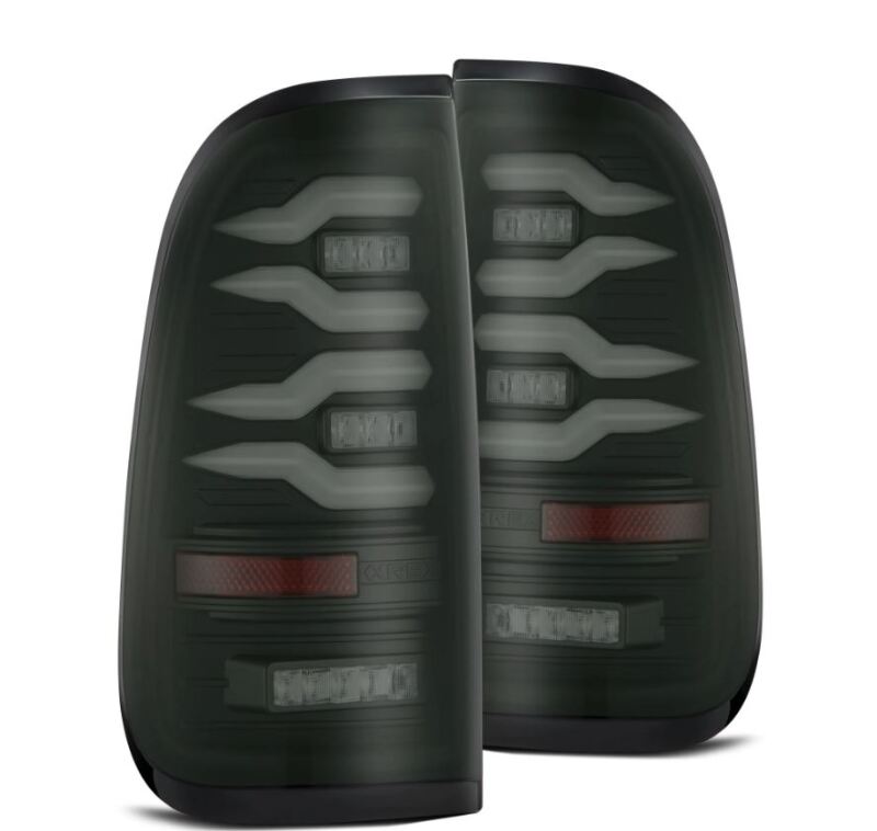 AlphaRex 97-03 Ford F150 / 99-16 Ford F250/F350/F450/F550 LUXX-Series LED Tail Lights - Black 658002 *Discontinued