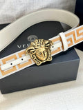 VERSACE La Medusa La Greca Belt 'Beige/White'