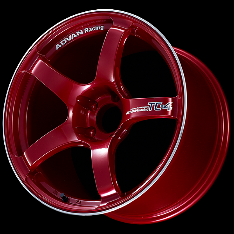 Advan TC4 18x8.5 / +45 Offset / 5x100 / 63mm Bore / Racing Candy Red and Ring YAD8H45DCRR