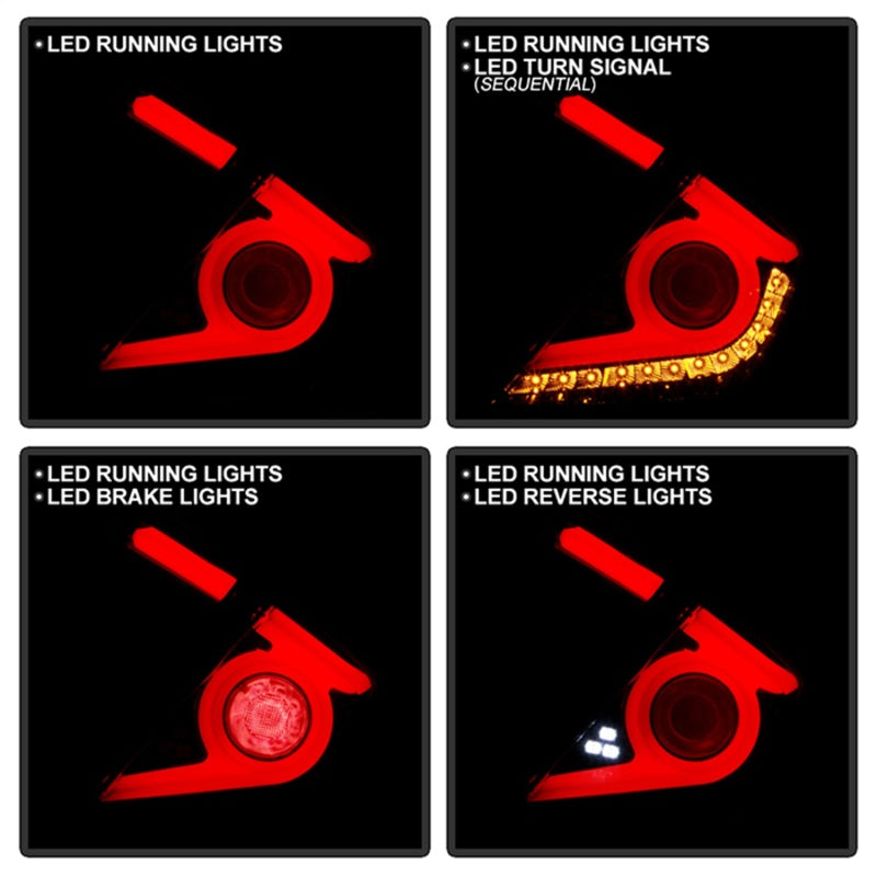 SPYDER 16-19 Honda Civic 5 Door Hatchback Light Bar LED Tail Lights - Black Chrome(ALT-YD-HC16HB-BC) 5088819
