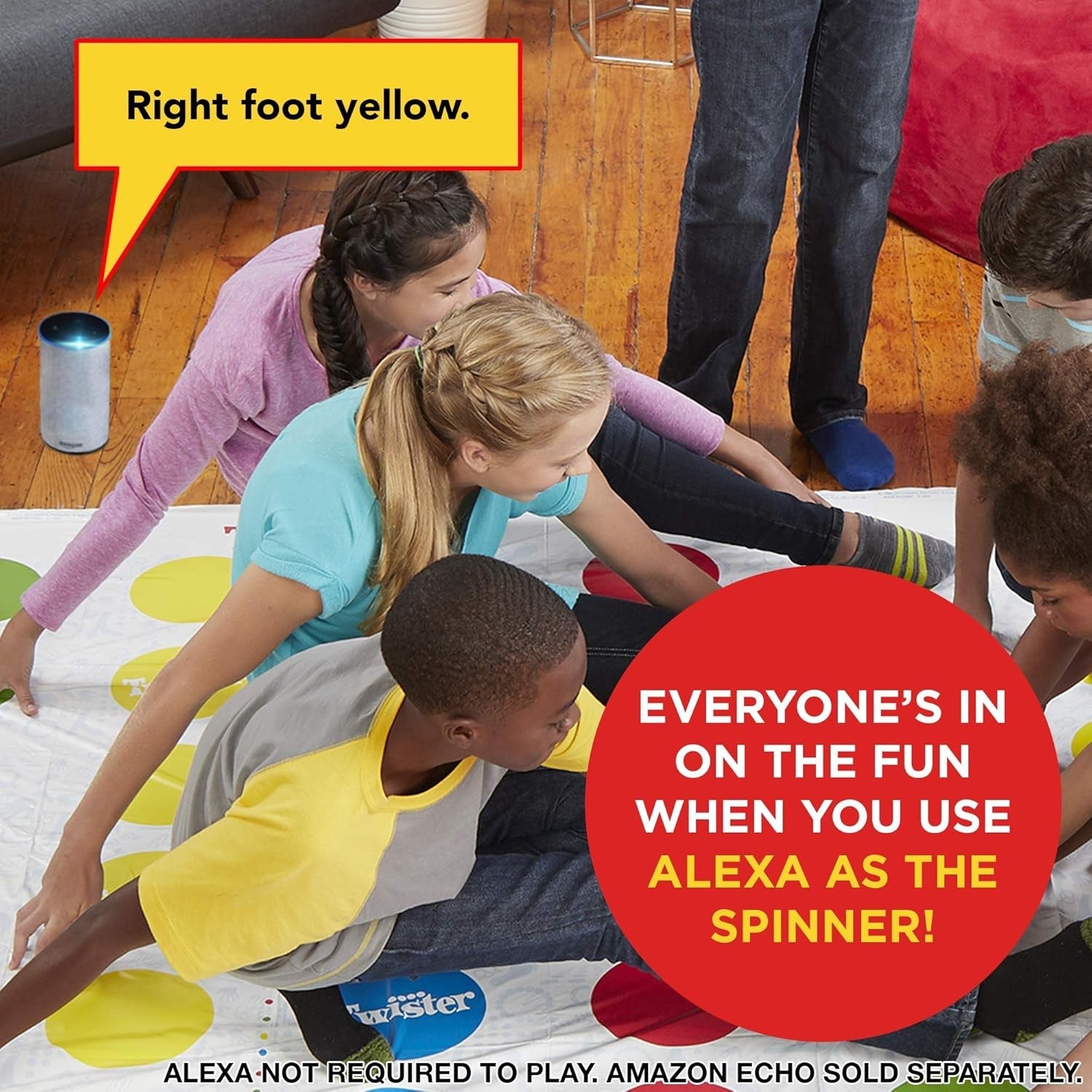 Hasbro Gaming Twister Ultimate: Bigger Mat, More Colored Spots, Family, Kids Party Game Age 6+; Compatible with Alexa (Amazon Exclusive)