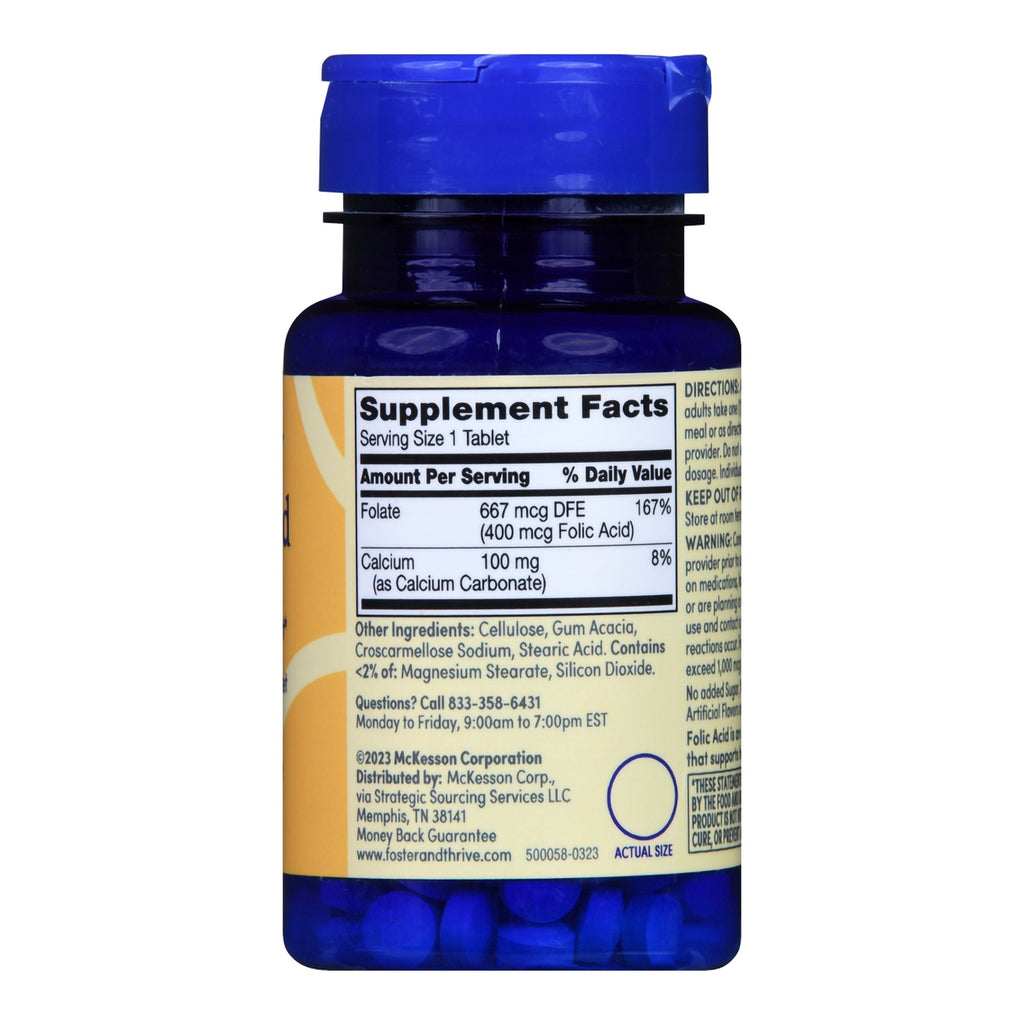 Foster & Thrive™ 400 mcg Folic Acid Tablets 01093995744