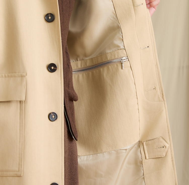 Gentry Vintage Cotton Blended Trench Coat British Overcoat