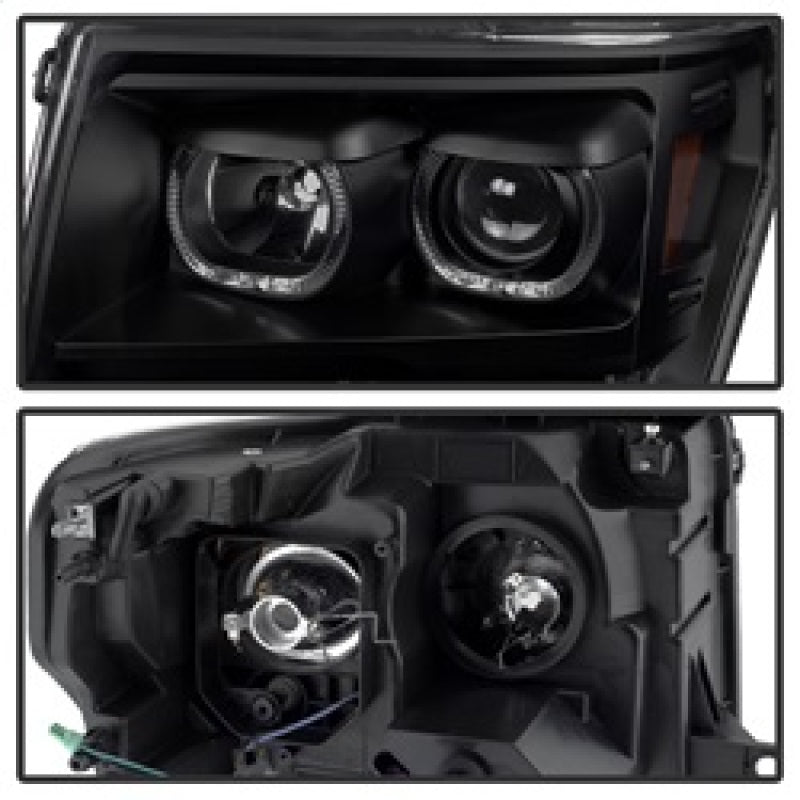 SPYDER Xtune Ford F150 09-14 Projector Headlights Halogen Model Only LED Halo Black PRO-JH-FF15009-CFB-BK 9032226