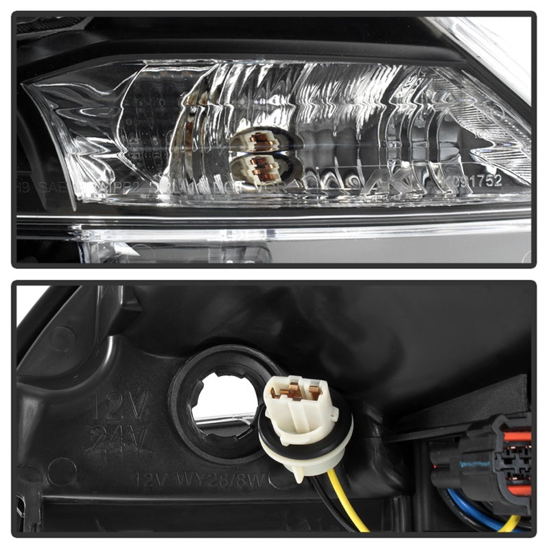 SPYDER xTune 13-15 Nissan Sentra DRL LED Light Bar Halogen Projector Headlights - Black (PRO-JH-NS13-LB-BK) 9042966