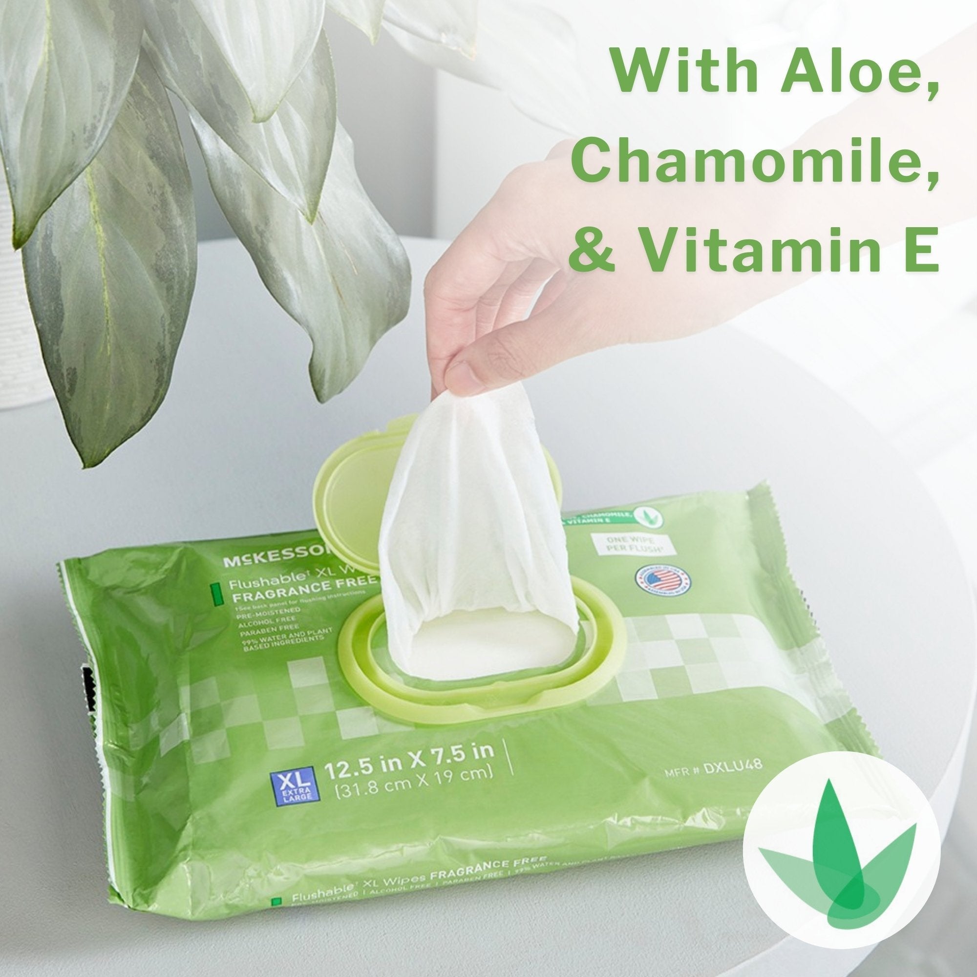 McKesson Flushable* Wet Wipes XL - Scented, 48 Wet Wipes per Pack DXLF48