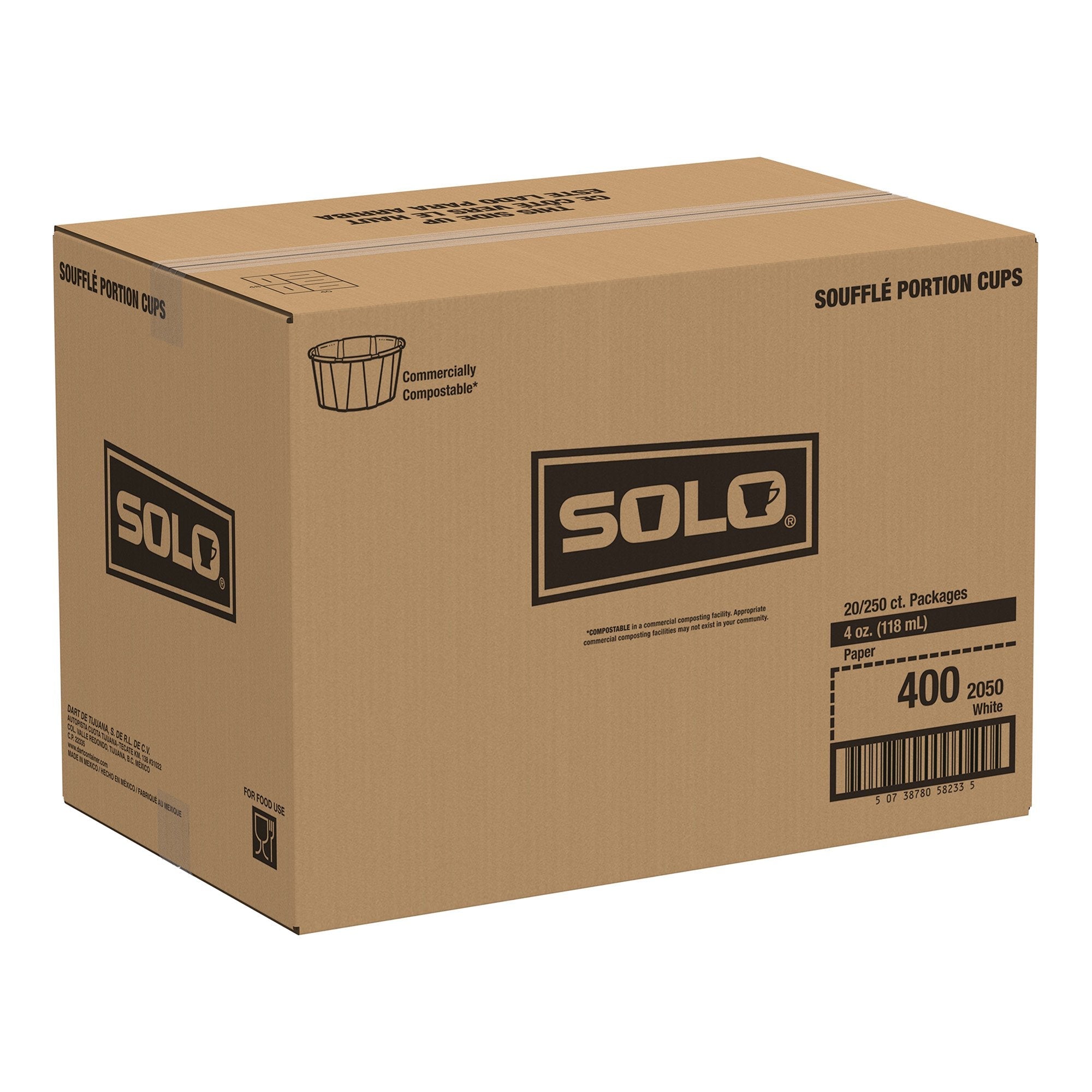 Solo Paper Souffle Cup, White, 4-ounce capacity 400-2050