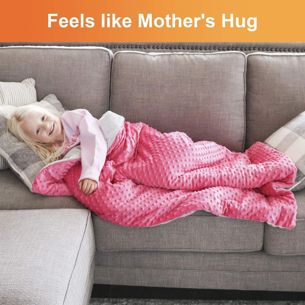 5 Lbs Kids Weighted Blanket with Cover | 36"x48" | 100% Cotton, Glass Beads