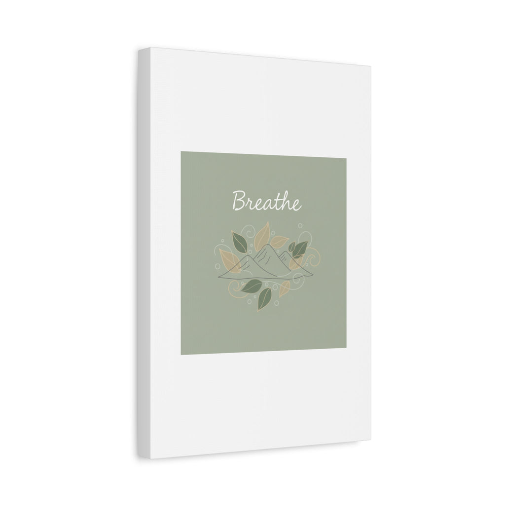 Breathe Mountain Line Canvas | Nature Symbols, Minimal Forest Wall Art