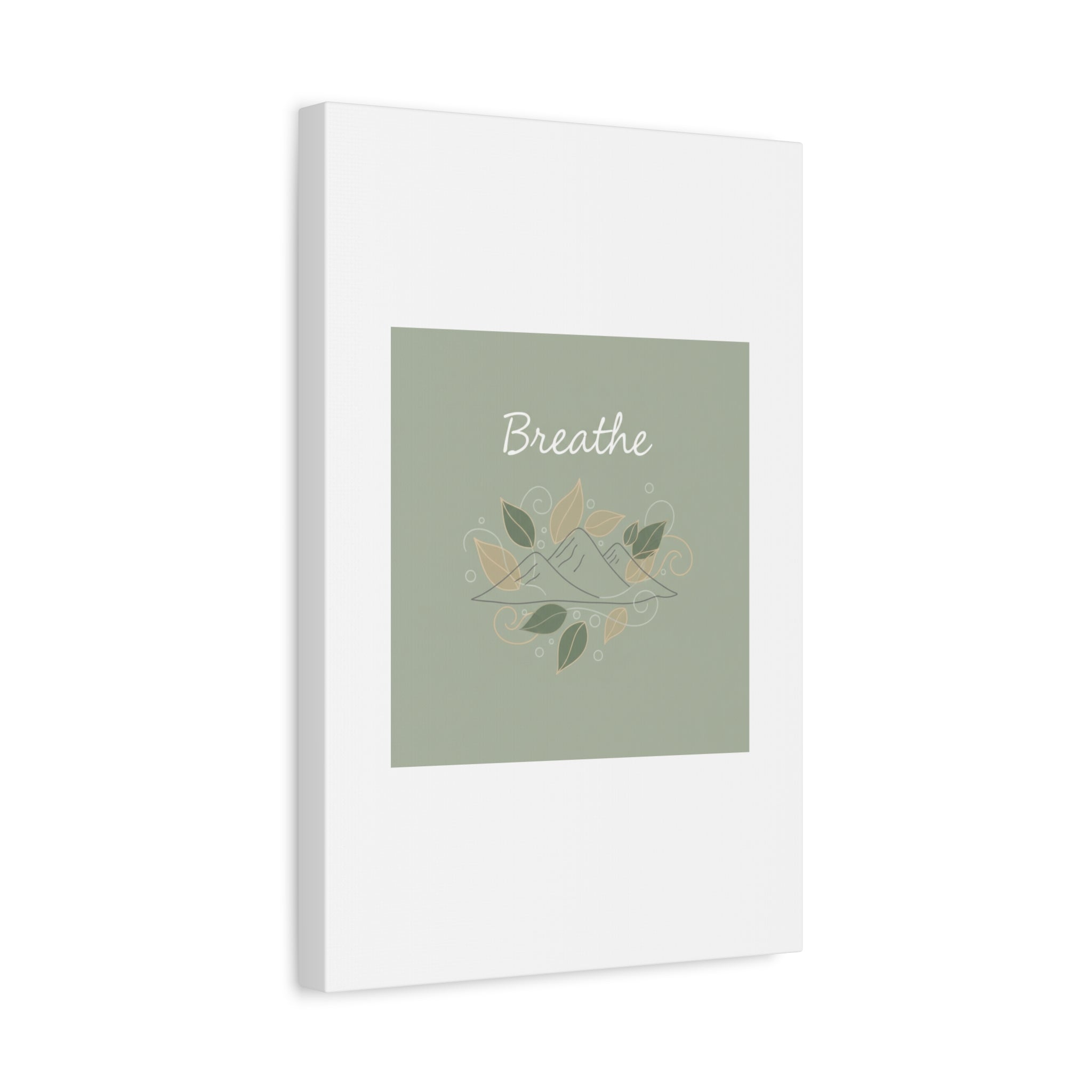 Breathe Mountain Line Canvas | Nature Symbols, Minimal Forest Wall Art