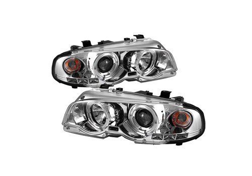 Spyder Auto BMW E46 3-Series 2Dr Halo LED Projector Headlights Chrome