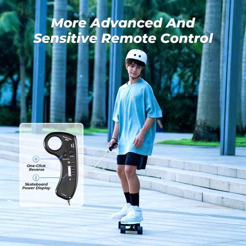 500W Powerful Electric Skateboard with Remote, Up to 12 Mph Max & 15 Miles Long Range, Electric Longboard for Adults ＆Teens Birthday Christmas Gifts