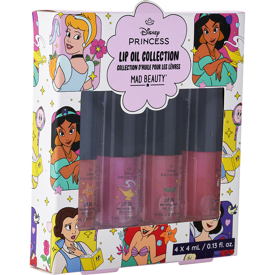 Disney Princess Lip Oil Collection: Apple + Cherry + Strawberry + Vanilla --4x4ml/0.13oz