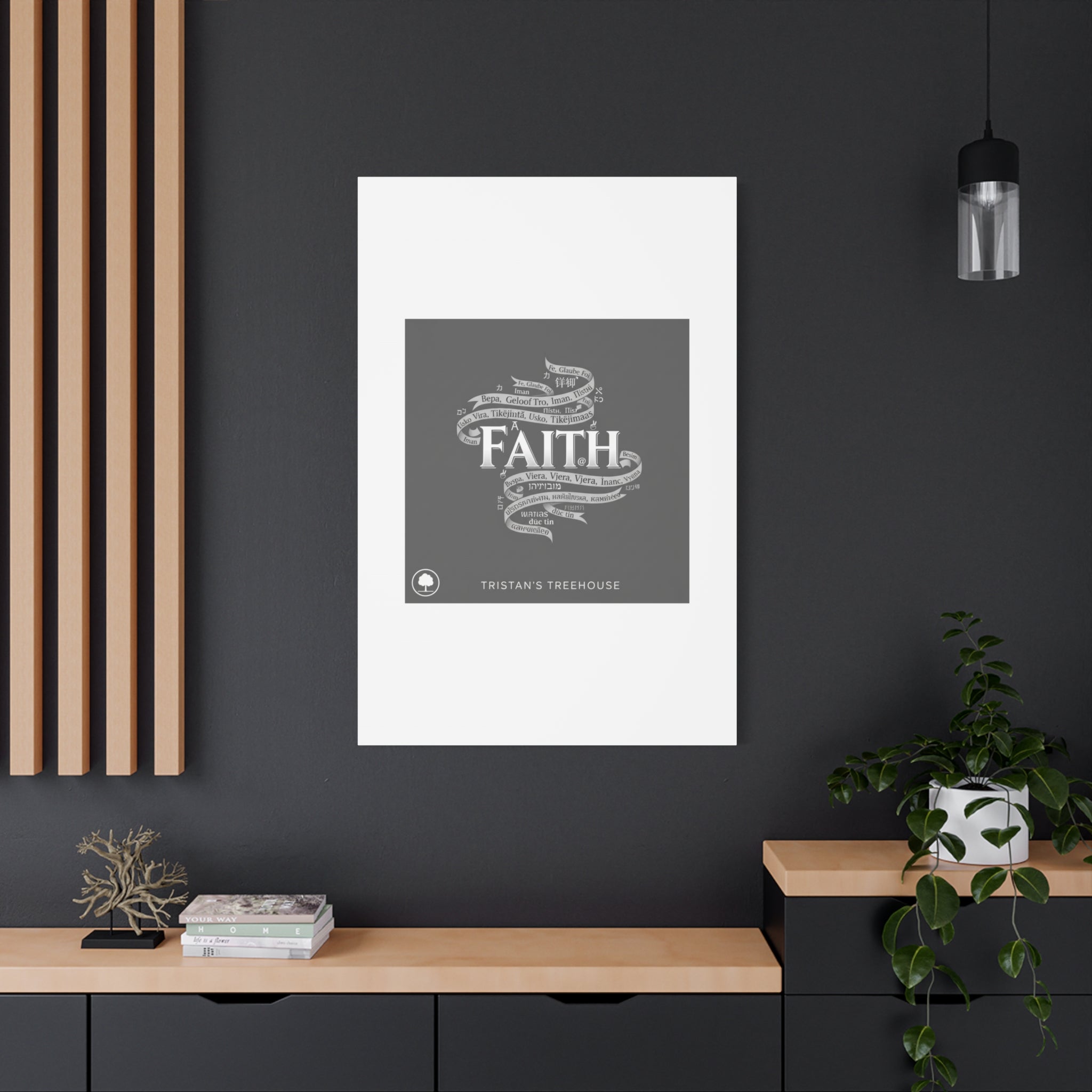 handwritten faith ribbon Canvas | sketch aesthetic, doodle design