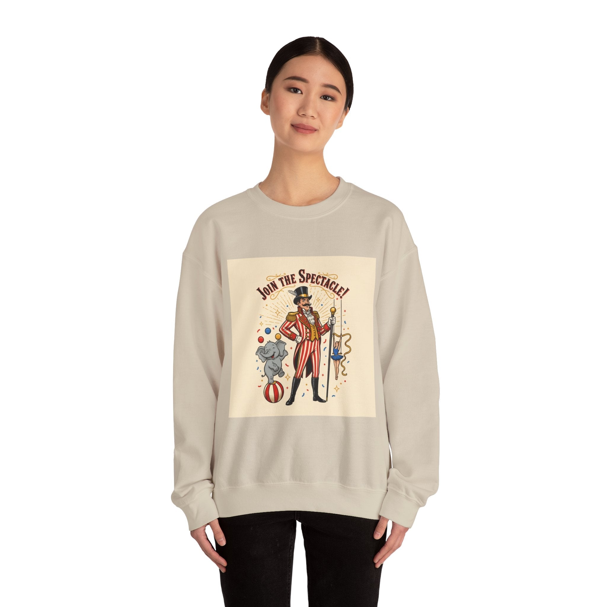 "Join the Spectacle" Vintage Circus Crewneck | Retro Ringmaster Sweatshirt