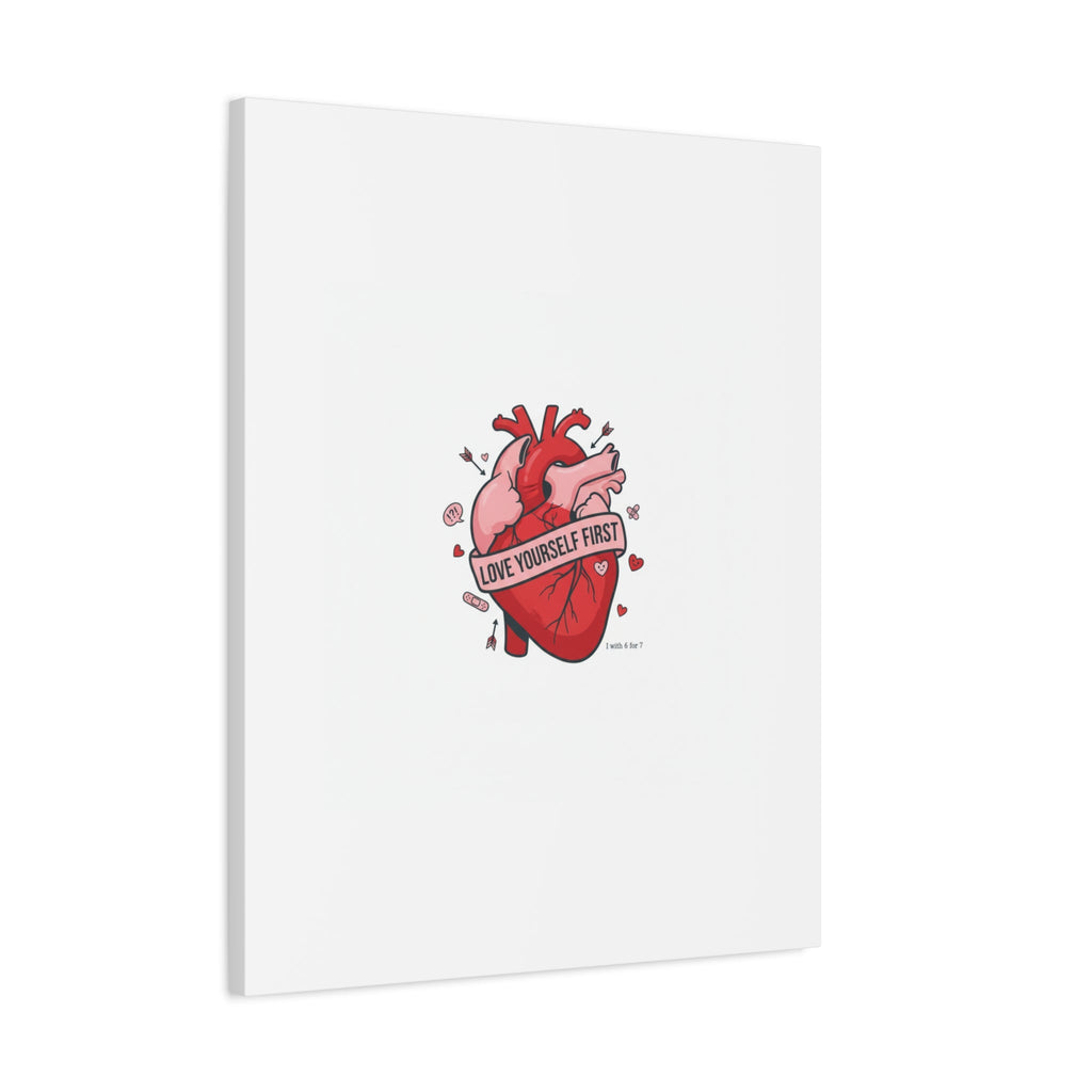 Love Yourself First Canvas, Hearts-with-a-Twist, Anti-Valentine Art
