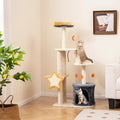 50 Inches Cute Cat Tree for Indoor Cats with Sisal Scratching Posts and Board
