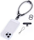 project-cb Phone Wrist Strap 1,Tether Tab 2,Phone Wristlet,Lanyard Wrist Strap,Key Holder,KeyChain,KeyRing×2(White-Black)