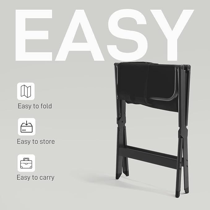 Ever Advanced Lightweight Aluminum Director's Chair, Black and Grey, 350lb Capacity