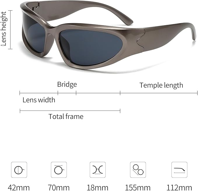 SOAR&EAGLE Y2K 3Pack Polarized sunglasses Wrap Around Men's Women's sunglasses Fashion Sport Shades Sun Glasses