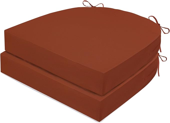 Outdoor Chair Cushions Set of 2, Waterproof Foam Patio Seat Cushions with Ties for Garden Sofa & Dining Furniture, 3-Year Color Fastness, 16x17x2 Inch, Spcie