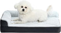 Amazon Basics Washable L-Shaped Dog Bed for Small Dogs, Anti-Slip Pet Sofa Bed for Indoor Dogs, Crate Bed, 30x20x6.5 Inches, Gray