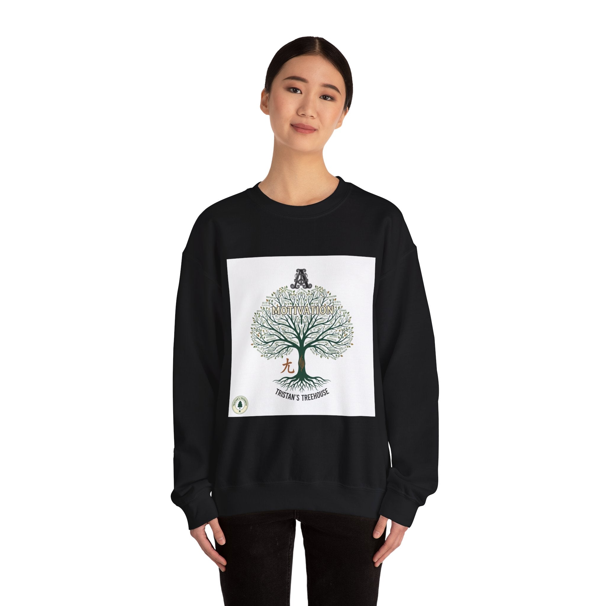 Handwritten Tree Doodle Sweatshirt | sketch aesthetic, handwritten message
