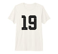 19 White Number 19 Sports Fan Soccer T-Shirt - Unique Graphic for Adults