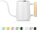 Watering Can Indoor Plants, 35oz Small Watering Can Indoor Stainless Steel Metal Watering Can Modern Decorative Watering Pot with Long Spout for Indoor House Plant Bonsai Outdoor Garden Flowers -White