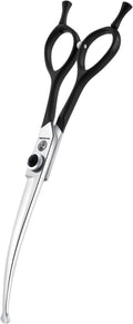 Dragon Creek 6.5" Downward Curved Dog Grooming Scissors Shears for Grooming Face and Paws Safety Round Tips Shears Trimming Cutting Scissors for Dog Cat Pet Black