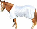 TuffRider Comfy Mesh Fly Sheet | UV Protection Horse Sheet, Standard Neck, 130 Grams Breathable Polyester Mesh - White - 48