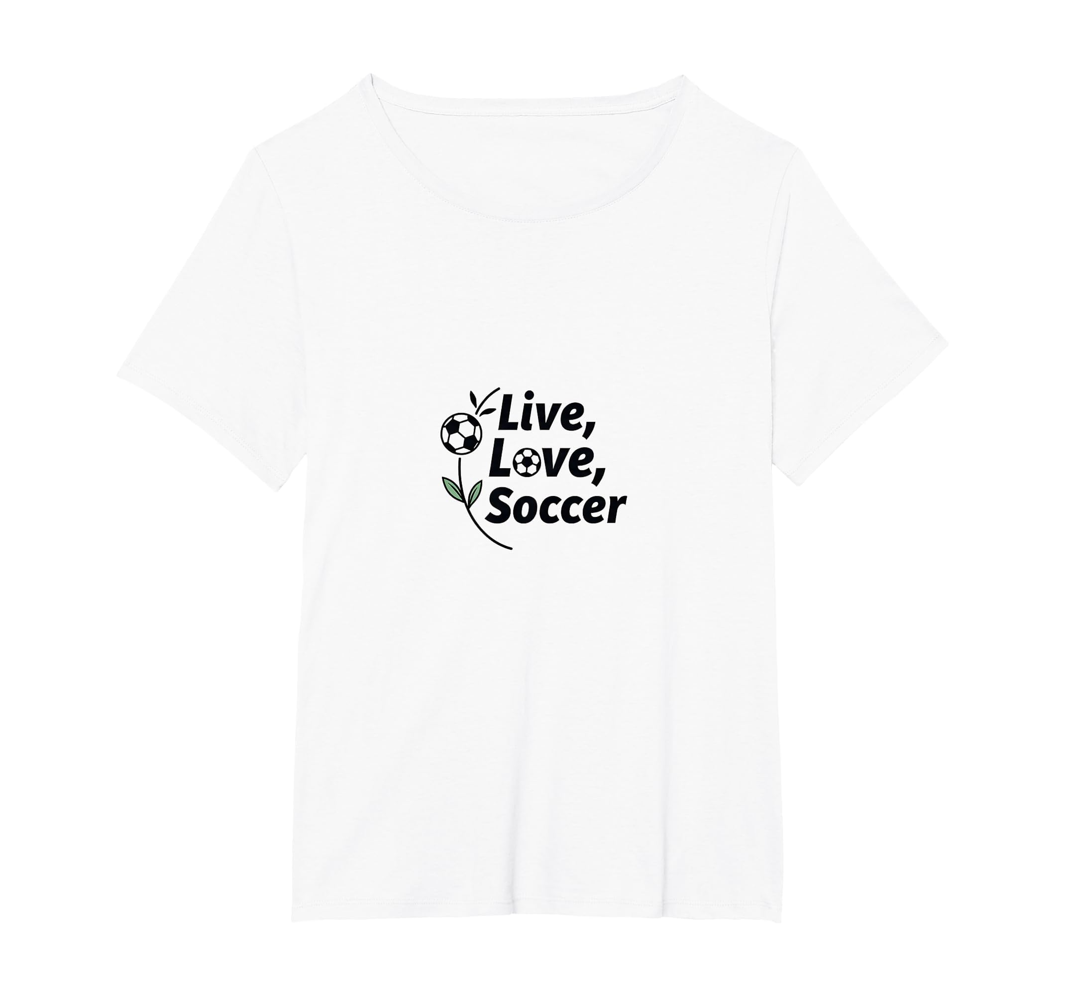 Live Love Soccer Womens Sports T-Shirt - Minimalist Print for Adults