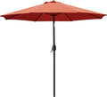 Sunnyglade 9' Patio Umbrella Outdoor Table Umbrella with 8 Sturdy Ribs (Orange)