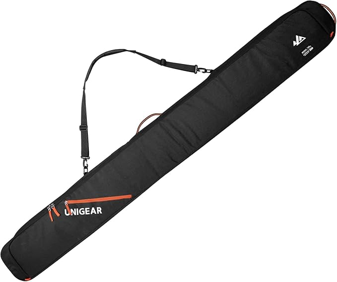 Unigear Ski Bag for Air Travel, 360° Fully Padded Protection, Water-Resistant and Durable up to 192cm for Snow Air Travel Transport