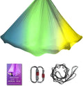 Aerial Yoga Hammock L:5M W:2.8M 5.5 Yards Aerial Pilates Silk Yoga Swing Set with 2000 Ibs Load Include Daisy Chain, Pose Guide