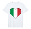 I Love Italy Italian Flag Heart T-Shirt - Custom Art Print for Adults