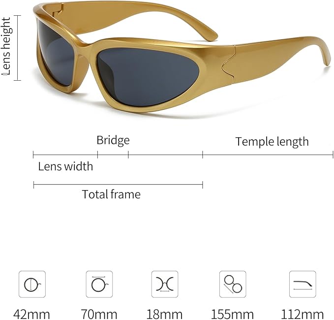 SOAR&EAGLE Y2K 3Pack Polarized sunglasses Wrap Around Men's Women's sunglasses Fashion Sport Shades Sun Glasses