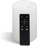 CANDLE CHOICE Waterproof Outdoor Battery Operated Flameless Candle Remote Timer Large Tall White Plastic Realistic Flickering Electric LED Pillar Lantern Garden Wedding Christmas Decorations 4”Dx6”H
