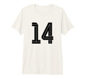 14 White Number 14 Sports Fan Soccer T-Shirt - Novelty Apparel Men Women