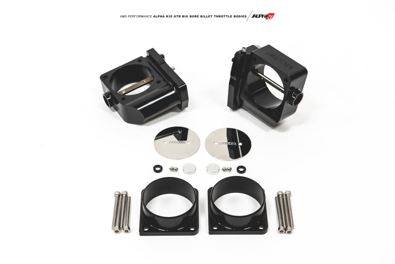 AMS Performance 2009+ GT-R R-35 Alpha CNC Big Bore Throttle Body Set w/ Standard Hose Flanges ALP.07.08.0006-3