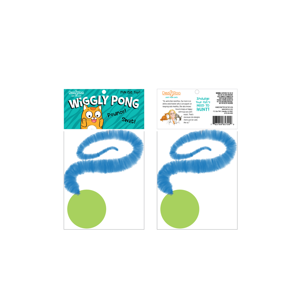 🐱🏓 Wiggly Ping Pong Cat Toy – Rattle Ball with Corkscrew Tail
