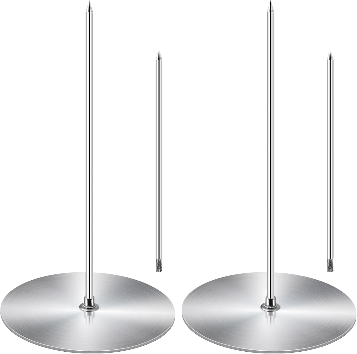 Vertical Skewer Grill - Stainless Removable Vertical Brazilian Barbecue Grilling Rack Meat Spit - Perfect for Steak, Whole Chickens, Whole Fish, Large Meat, 2Pack