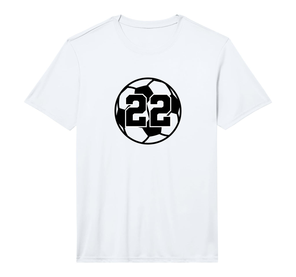 Number 22 Soccer Ball Performance T-Shirt - Trendy Graphic for Adults